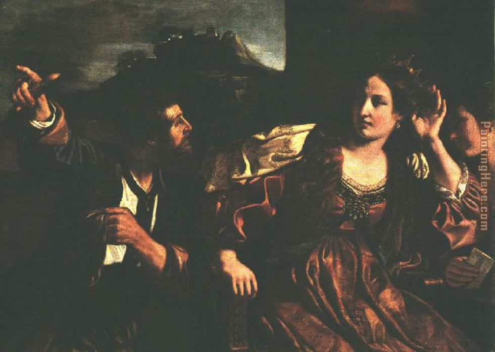 Semiramis Receiving Word of the Revolt of Babylon painting - Guercino Semiramis Receiving Word of the Revolt of Babylon art painting